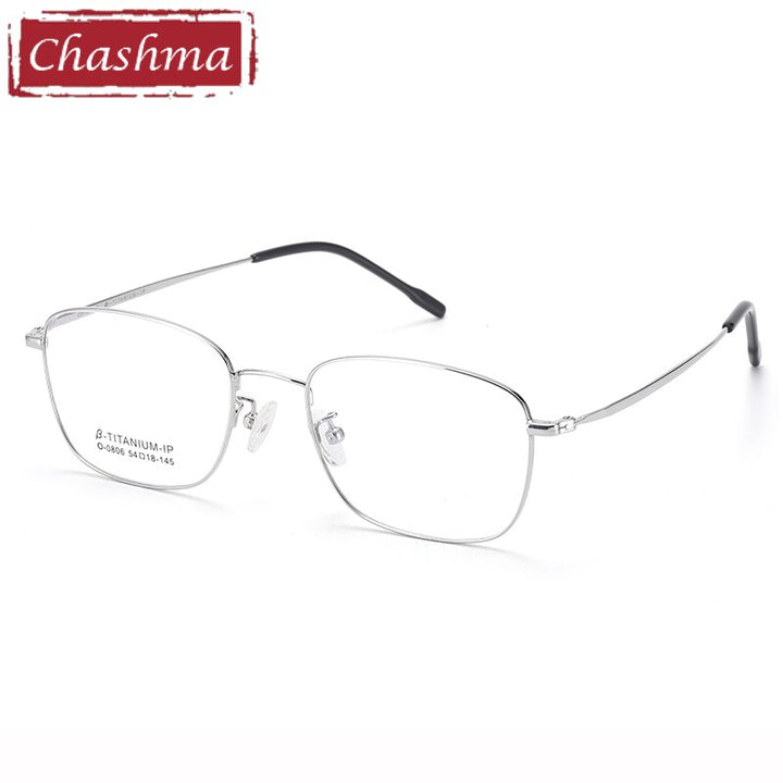 Unisex Oval Full Rim Titanium Frame Eyeglasses 0806 Full Rim Chashma Silver  