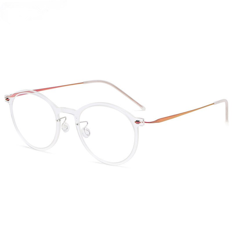 Aissuarvey Full Rim Titanium Frame Round Unisex Eyeglasses Full Rim Aissuarvey Eyeglasses TRANSPARENT  