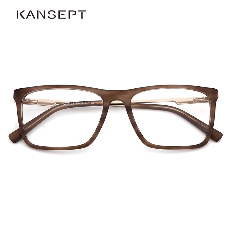 Kansept Men's Full Rim Square Acetate Frame Eyeglasses Mg6104 Full Rim Kansept   
