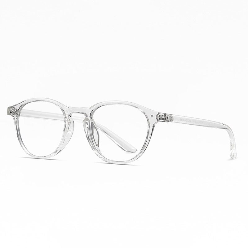 Hotochki Unisex Full Rim Round TR-90 Resin Frame Eyeglasses 2318 Full Rim Hotochki Transparent C26-P81  