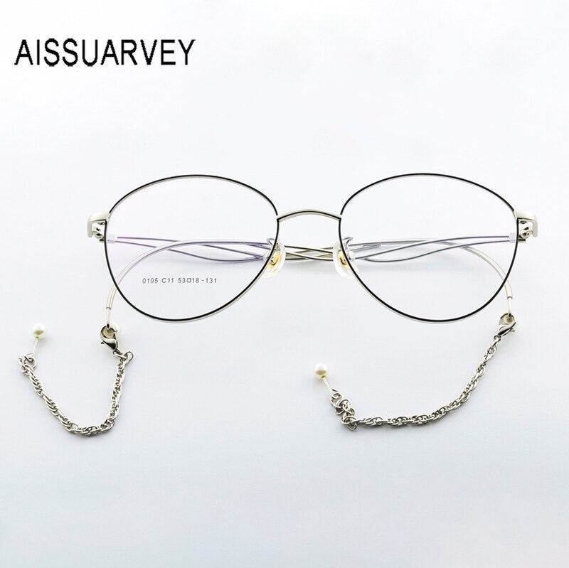 Aissuarvey Alloy Full Rim Round Cat Eye Frame Eyeglasses 0195 Full Rim Aissuarvey Eyeglasses   