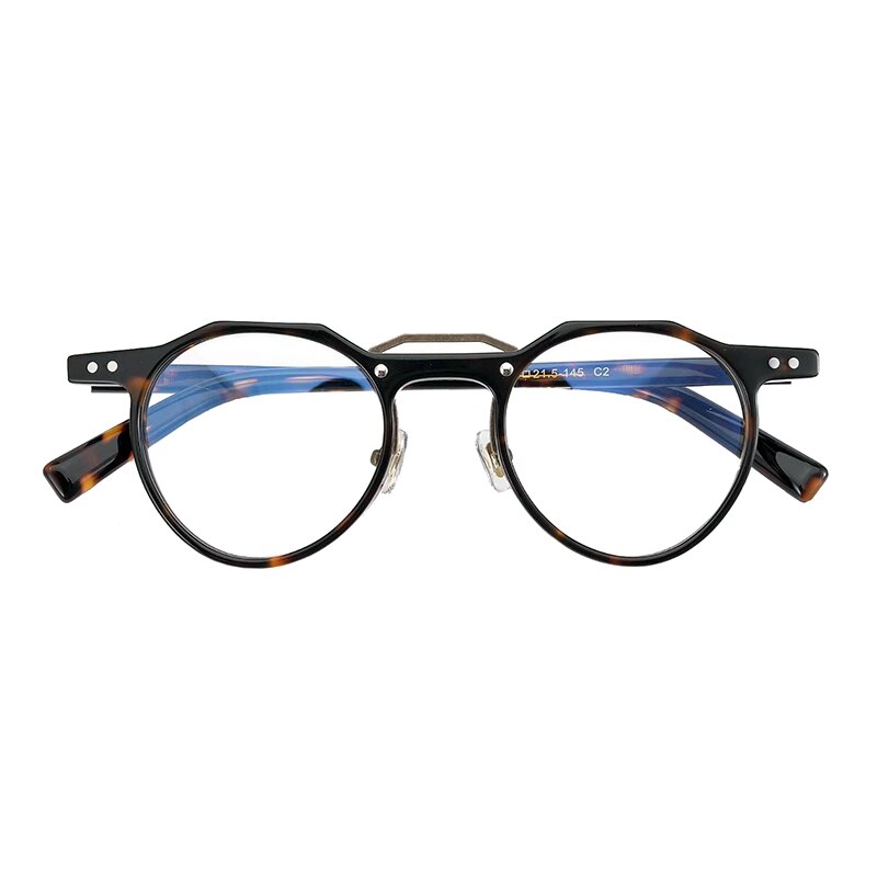 Aissuarvey Unisex Full Rim Round Light Acetate Frame Eyeglasses Hp20205 Full Rim Aissuarvey Eyeglasses Tortoise  