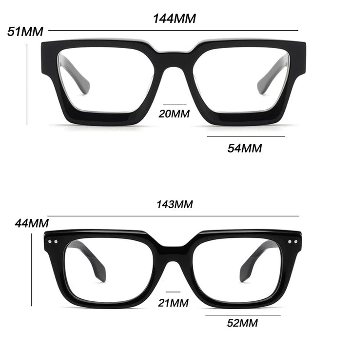 Gatenac Unisex Full Rim Square Acetate Frame Eyeglasses Gxyj724 Full Rim Gatenac   