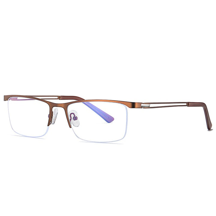 Reven Jate Men's Eyeglasses 5916 Half Rim Alloy Front Flexible Plastic Tr-90 Semi Rim Reven Jate   