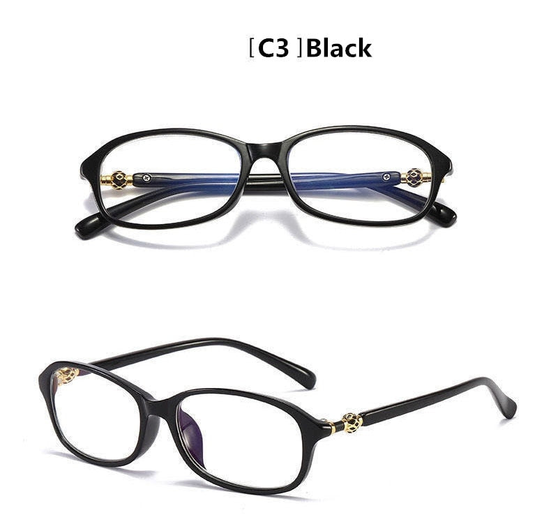 Women's Reading Glasses Plastic Frame Acetate 8022 Reading Glasses SunSliver +100 H9 Black 