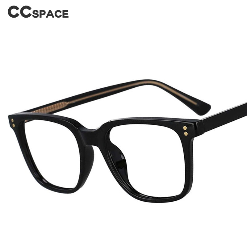 CCspace Unisex Full Rim Square Tr 90 Titanium Rivet Frame Eyeglasses 53104 Full Rim CCspace   