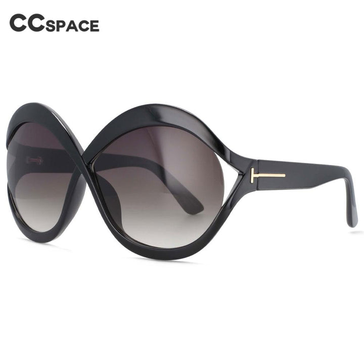 CCSpace Women's Full Rim Oversized Oval Acetate Frame Sunglasses 53873 Sunglasses CCspace Sunglasses   