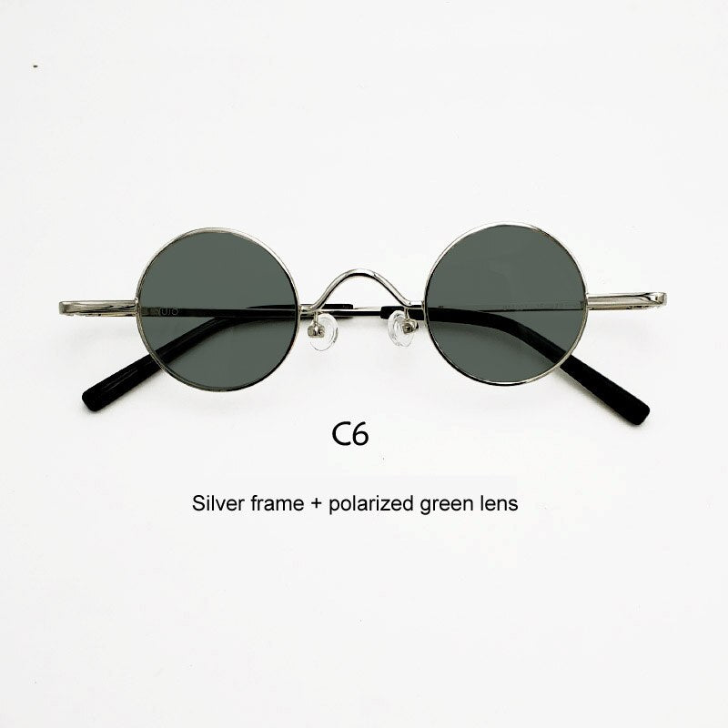 Unisex Acetate Alloy Frame Small Round Sunglasses Sunglasses Yujo C6 China 