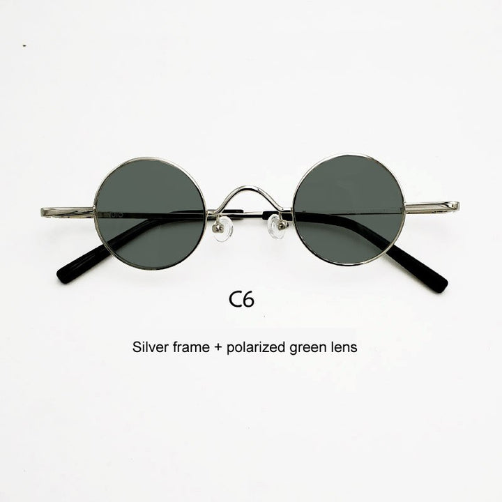 Unisex Acetate Alloy Frame Small Round Sunglasses Sunglasses Yujo C6 China 