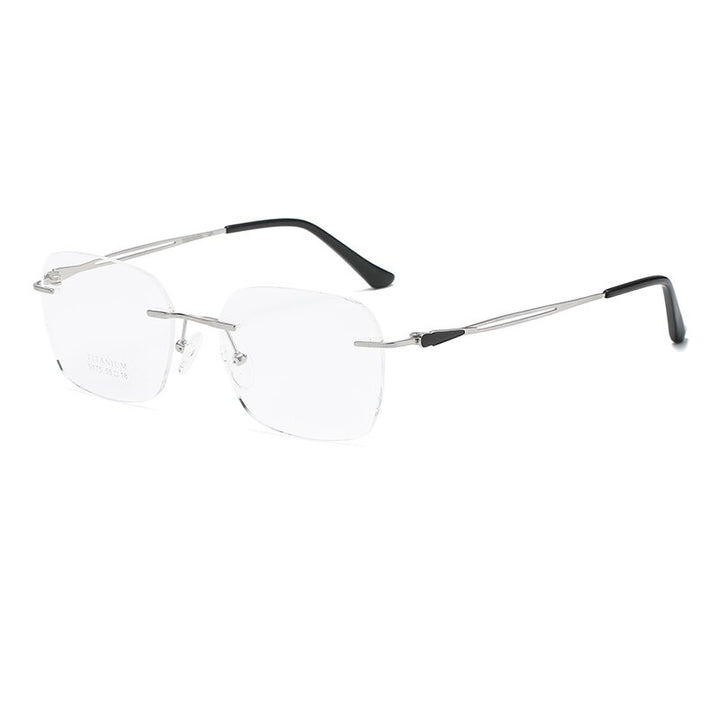 Zirosat 9175 Unisex Eyeglasses Pure Titanium Rimless Rimless Zirosat silver  