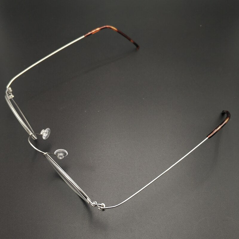 Unisex Stainless Steel Handcrafted Screwless Frame Eyeglasses Customizable Lenses Frame Yujo   