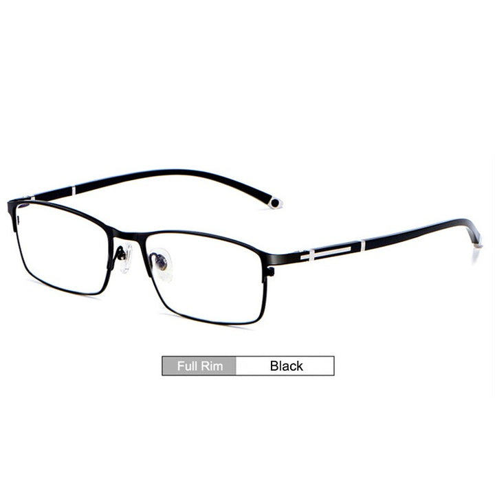 Unisex Eyeglasses Alloy Full Rim Styles And Half Rim Frame P9211 Semi Rim Gmei Optical Full-Rim-Black  