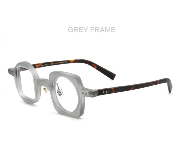 Muzz Men's Full Rim Square Round Asymmetric Acetate Frame Eyeglasses Hp259 Full Rim Muzz 3  