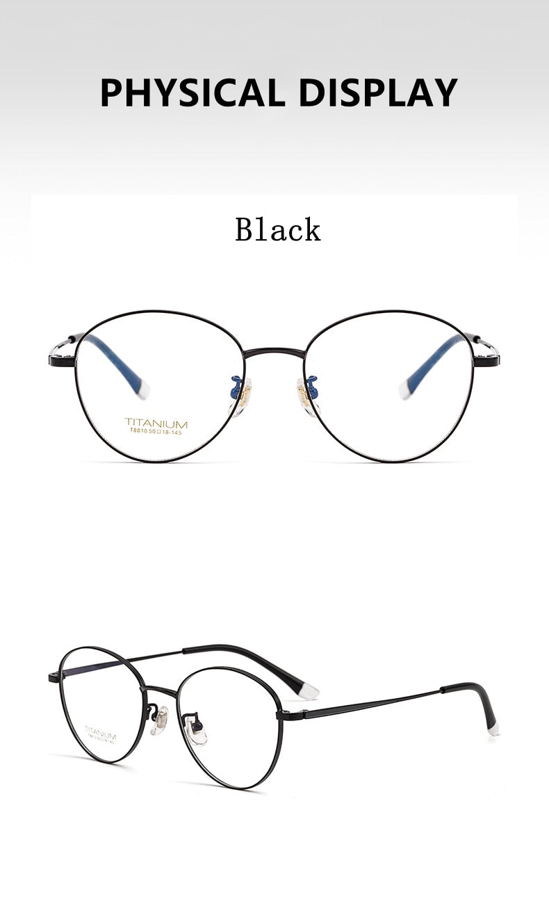 Yimaruili Unisex Full Rim Round β Titanium Frame Eyeglasses 8810 Full Rim Yimaruili Eyeglasses   