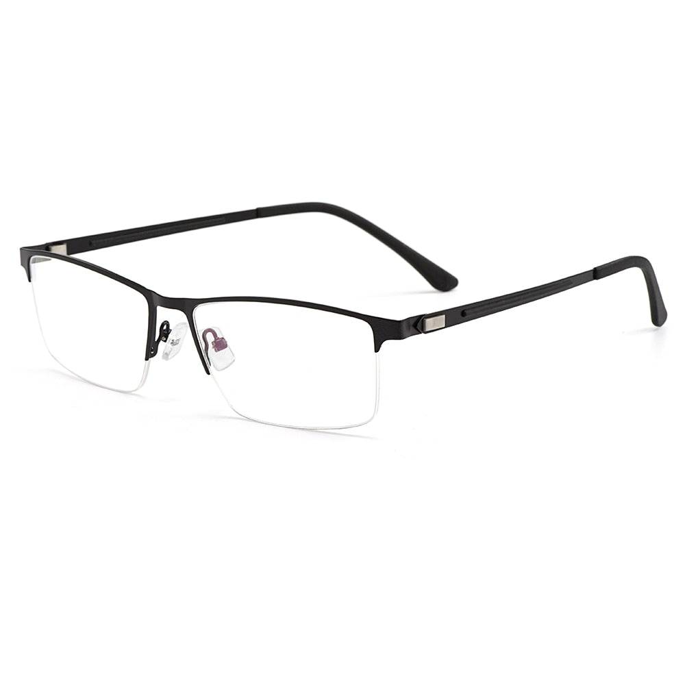 Gmei Men's Semi Rim Square Titanium Alloy Eyeglasses S41001 Semi Rim Gmei Optical C24  