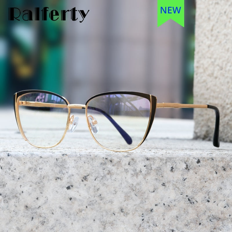 Ralferty Women's Eyeglasses Cat Eye Anti Blue Light F95732 Full Rim Ralferty   
