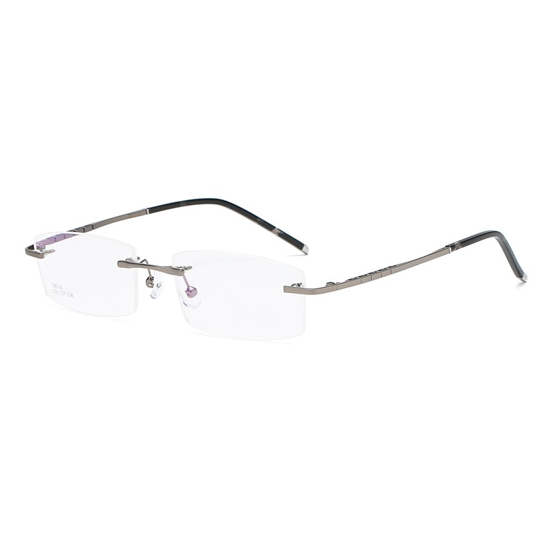 Zirosat 58076 Unisex Eyeglasses Alloy Titanium Square Rimless Rimless Zirosat grey  