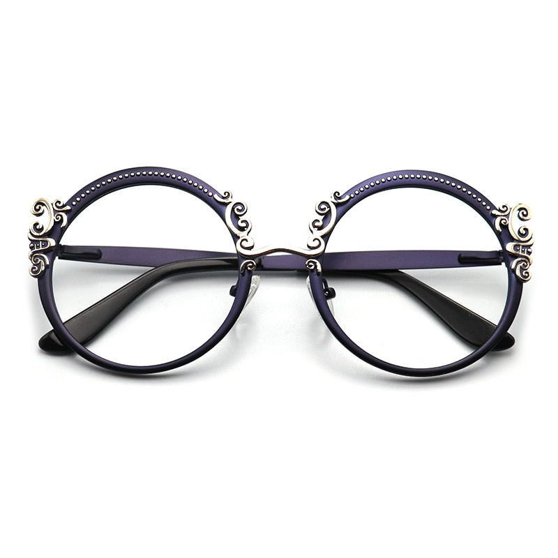 Laoyehui Women's Eyeglasses Round Reading Glasses Black Green Blue Purple Reading Glasses Laoyehui 0 Purple 