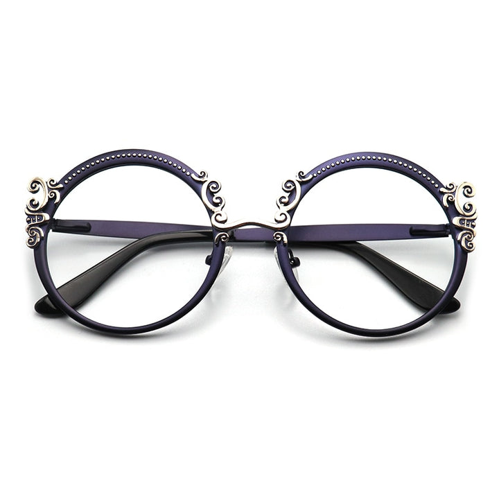 Laoyehui Women's Eyeglasses Round Reading Glasses Black Green Blue Purple Reading Glasses Laoyehui 0 Purple 