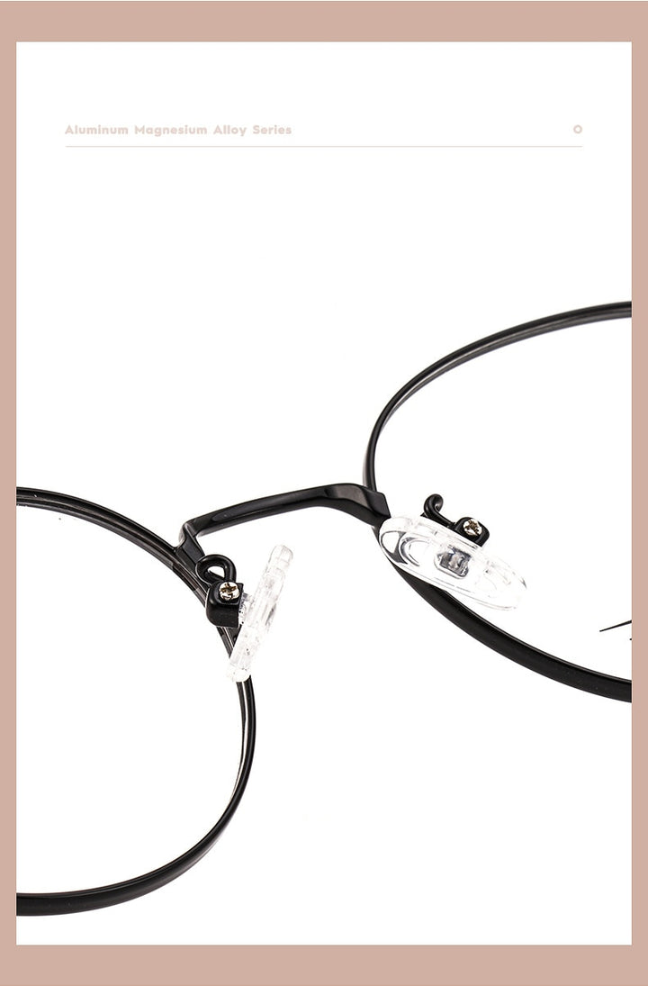 KatKani Unisex Full Rim Round Titanium Alloy Two Tone Frame Eyeglasses Ac017 Full Rim KatKani Eyeglasses   