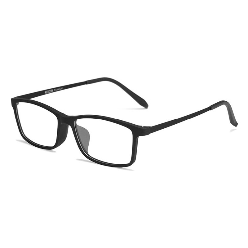 Hotony Unisex Full Rim Square TR 90 Resin Beta Titanium Frame Eyeglasses 3048 Full Rim Hotony black  