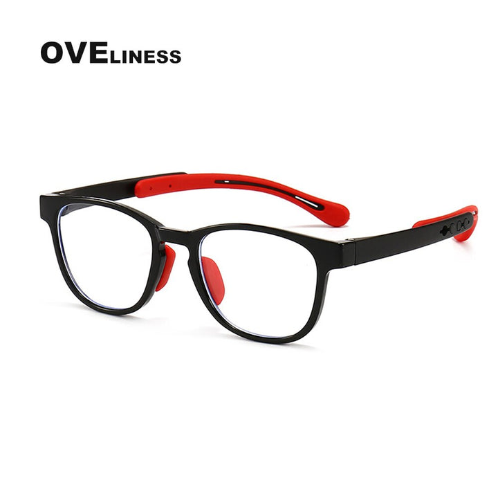 Oveliness Unisex Children's Full Rim Square Tr 90 Titanium Eyeglasses Oltrj06p Full Rim Oveliness black  