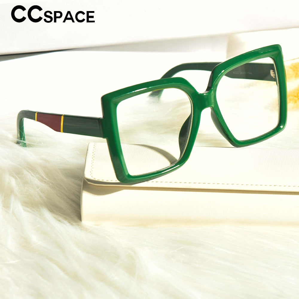 CCspace Women's Full Rim Oversize Square Resin Frame Eyeglasses 53319 Full Rim CCspace   