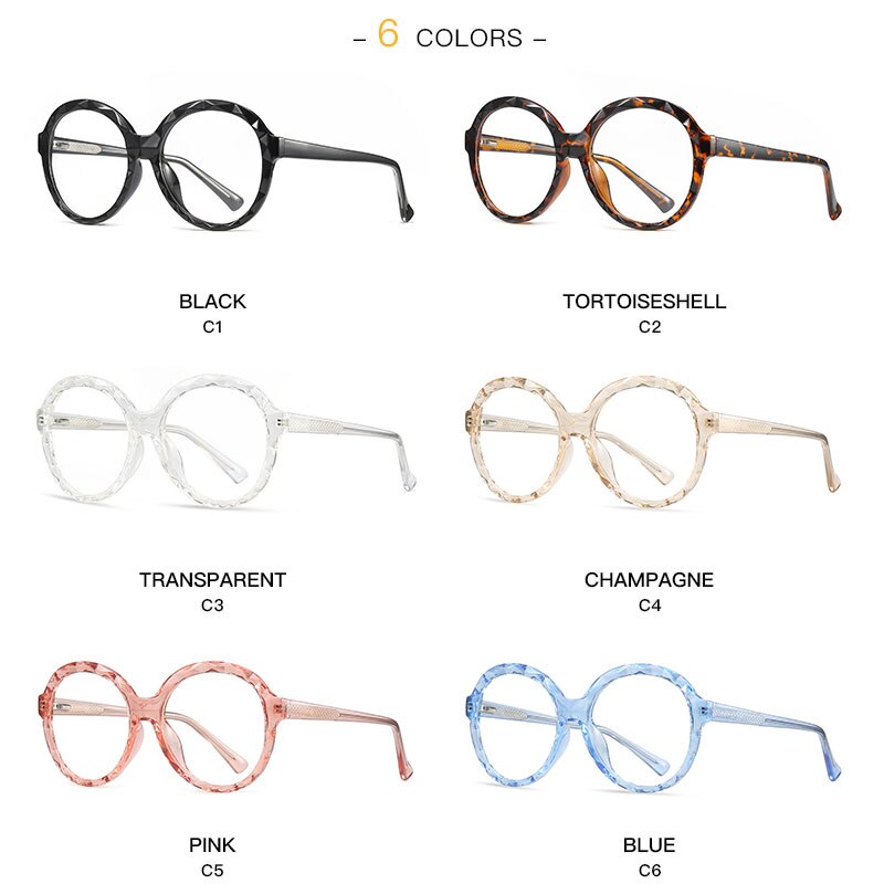 Women's Eyeglasses Acrylic Tr90 Cp Frame Round 6 Colors 2010 Frame Gmei Optical   