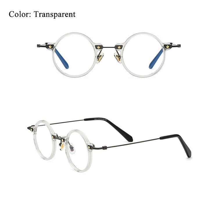 Bclear Unisex Eyeglasses Ultra-Light Titanium Round Brsun002 Frame Bclear Transparent  