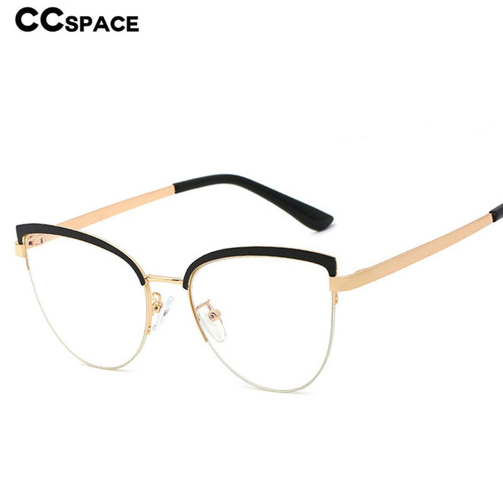 CCSpace Unisex Full Rim Cat Eye Alloy Frame Eyeglasses 48193 Full Rim CCspace   