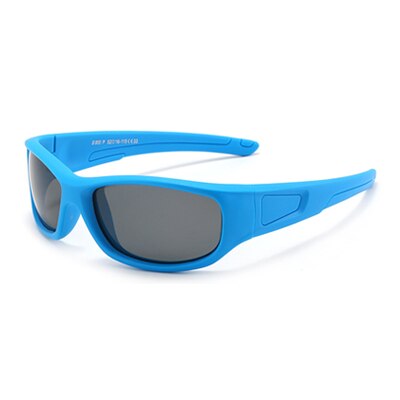 Ralferty Kids' Sunglasses Polarized Flexible Soft Unbreakable K800 Sunglasses Ralferty C33 Blue With Glasses Case 