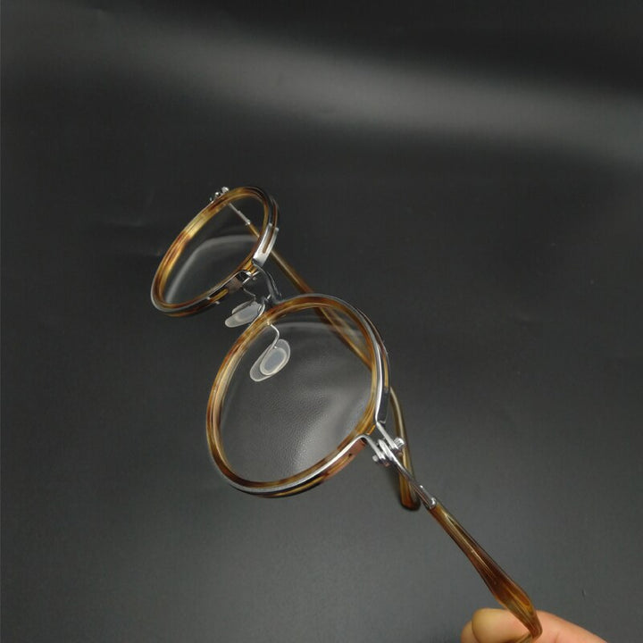 Unisex Acetate Round Eyeglasses Full Rim Frame Customizable Lenses Full Rim Yujo   