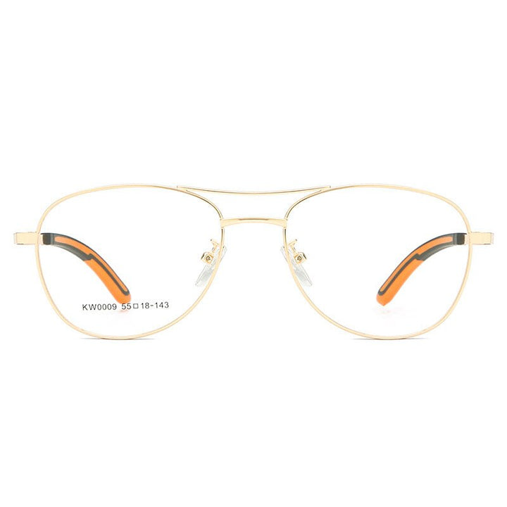 Unisex Double Bridge Full Rim Alloy Frame Eyeglasses Kw0009 Full Rim Bclear   