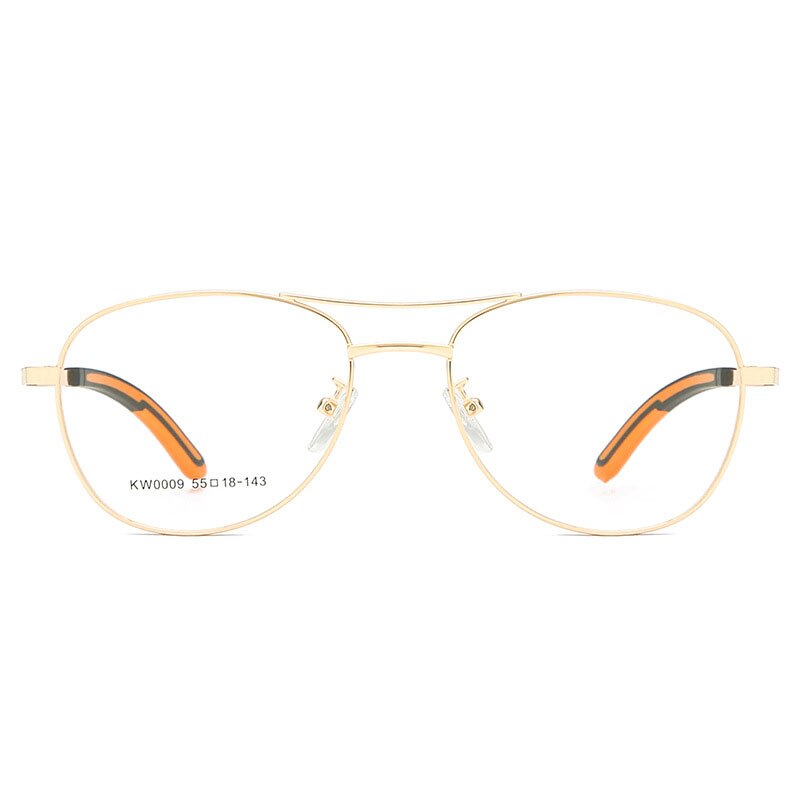 Unisex Double Bridge Full Rim Alloy Frame Eyeglasses Kw0009 Full Rim Bclear   