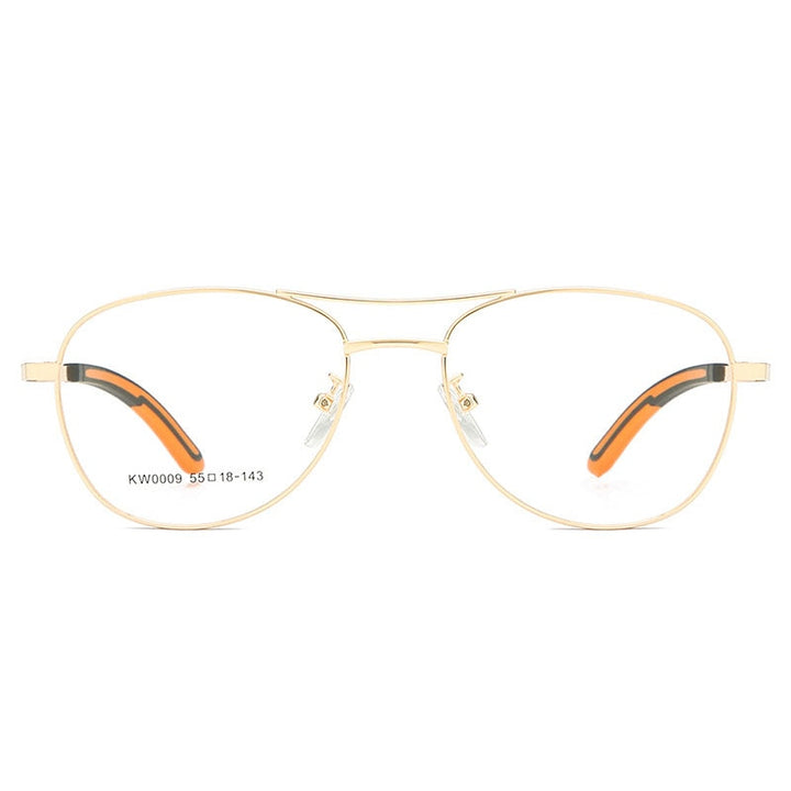 Unisex Full Rim Double Bridge Alloy Frame Eyeglasses Kw0009 Full Rim Bclear   