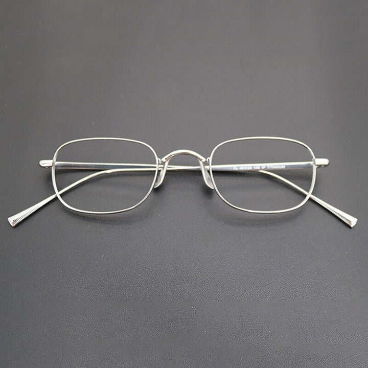 Gatenac Unisex Full Rim Square Titanium Frame Eyeglasses Gxyj708 Full Rim Gatenac Silver  