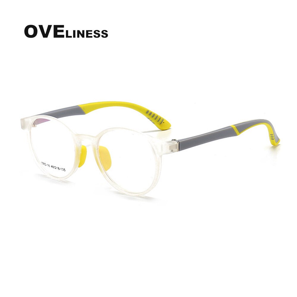 Oveliness Unisex Children's Full Rim Round Tr 90 Titanium Eyeglasses Oltrd12p Full Rim Oveliness clear  