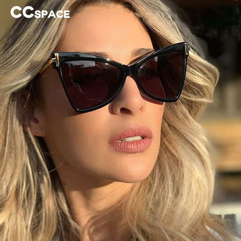 CCSpace Women's Full Rim Cat Eye Resin Frame Sunglasses 46384 Sunglasses CCspace Sunglasses   