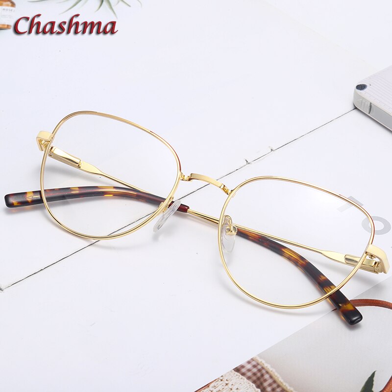 Chashma Ochki Women's Full Rim Square Cat Eye Alloy Eyeglasses 4120 Full Rim Chashma Ochki   