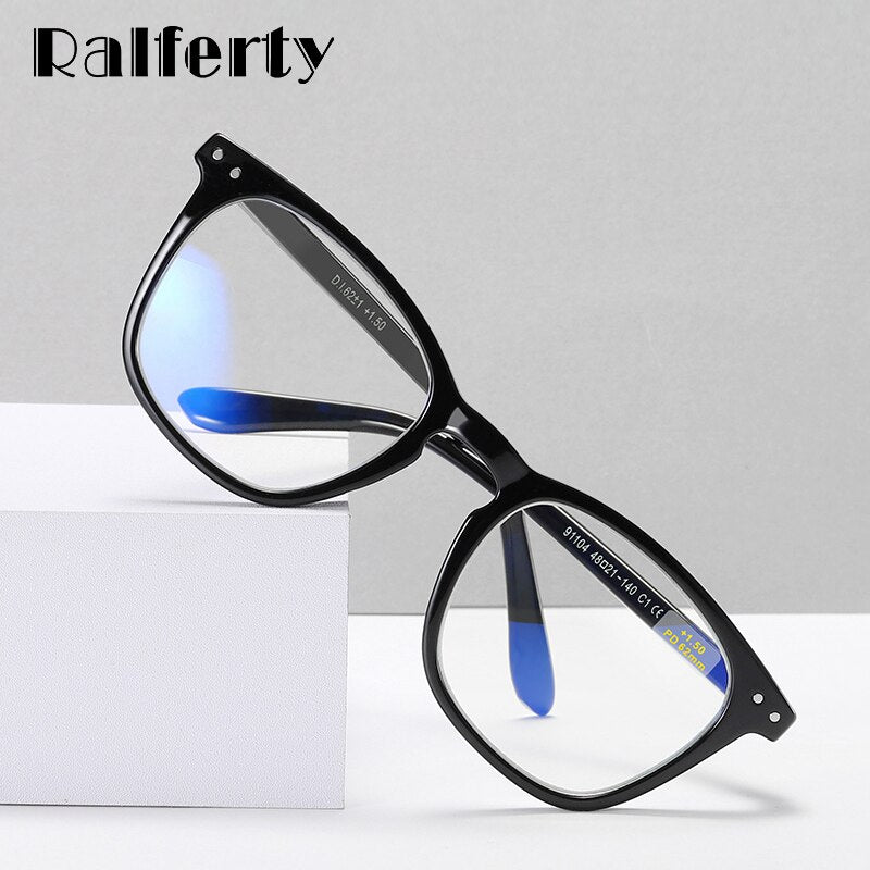 Ralferty Unisex Full Rim Square Acetate Reading Glasses F91104 Reading Glasses Ralferty   