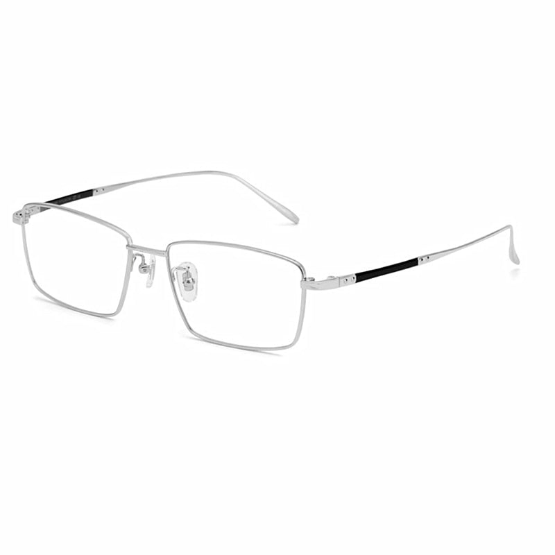 Yamaruili Men's Full Rim Titanium Alloy Frame Eyeglasses CK1045 Full Rim Yimaruili Eyeglasses Silver  