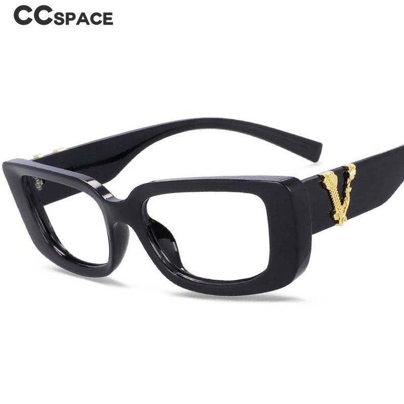 CCspace Unisex Full Rim Rectangle Cat Eye Resin Frame Eyeglasses 54034 Full Rim CCspace   