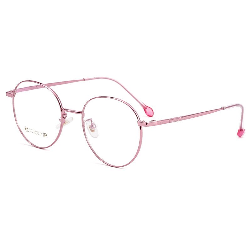 Reven Jate Unisex Eyeglasses 2054 Full Rim Eyewear Round Korean Full Rim Reven Jate pink  