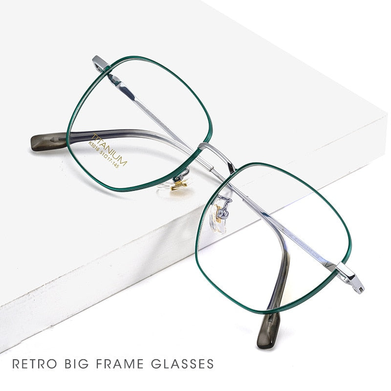 Yimaruili Unisex Full Rim Square Titanium Frame Eyeglasses 02K5016 Full Rim Yimaruili Eyeglasses   