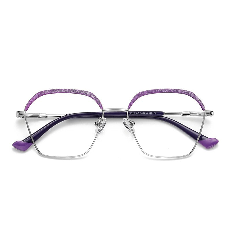 Gmei Women's Full Rim Alloy Square Frame Eyeglasses 3017 Full Rim Gmei Optical C5  