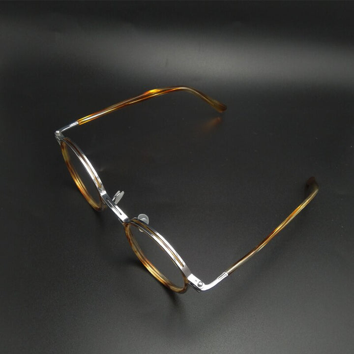 Unisex Acetate Round Eyeglasses Full Rim Frame Customizable Lenses Full Rim Yujo   