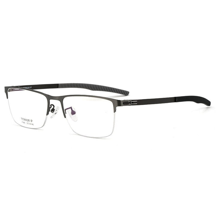 Hotochki Men's Semi Rim TitaniumAlloy IP Plated Frame Eyeglasses F1983 Semi Rim Hotochki   
