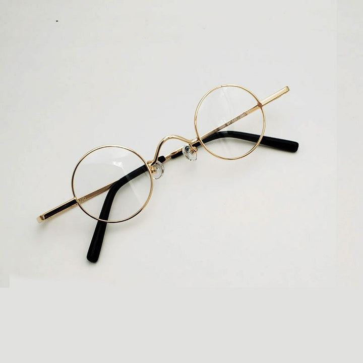 Unisex Small Round Eyeglasses Alloy Full Rim Frame 811001 Full Rim Yujo   