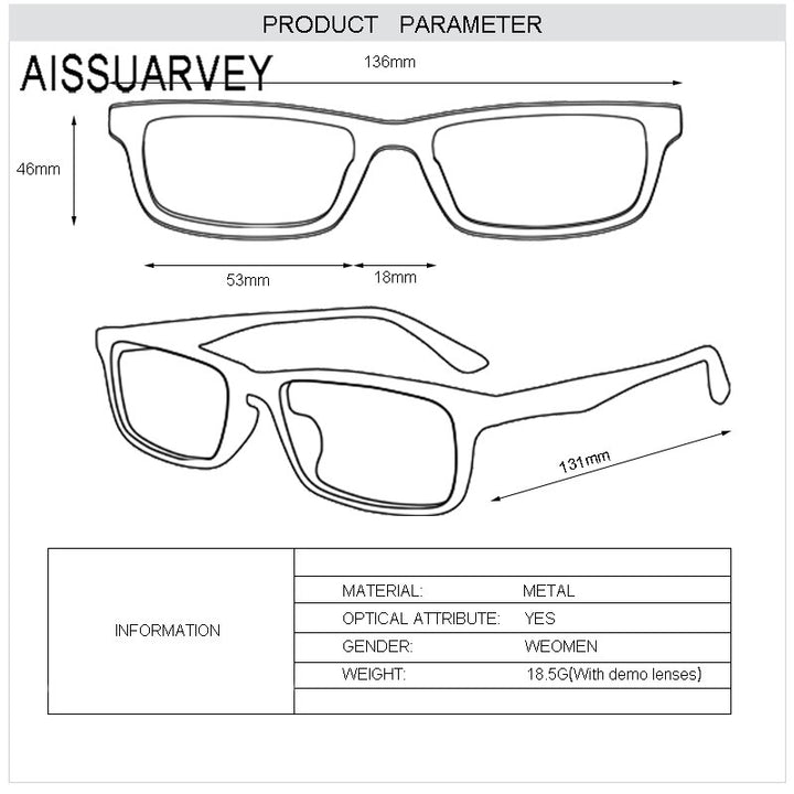 Aissuarvey Alloy Full Rim Round Cat Eye Frame Eyeglasses 0195 Full Rim Aissuarvey Eyeglasses   