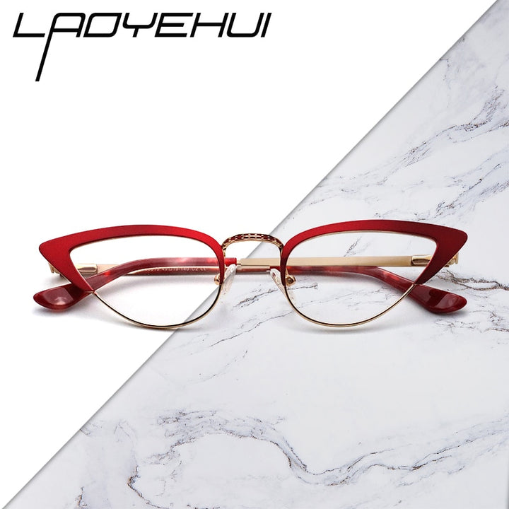 Laoyehui Women's Eyeglasses Small Cat Eye Alloy Frame 9015 Frame Laoyehui   
